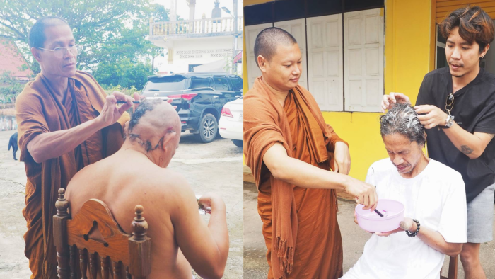 Luang Pu Klaew, abbot of Wat Khao Kho Phatthanaram Ordination of new monks to receive Kathin for the year 2024