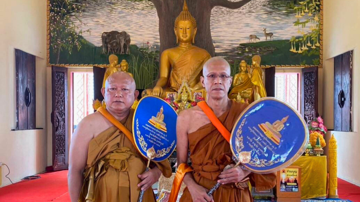 Luang Pu Klaew, abbot of Wat Khao Kho Phatthanaram Ordination of new monks to receive Kathin for the year 2024