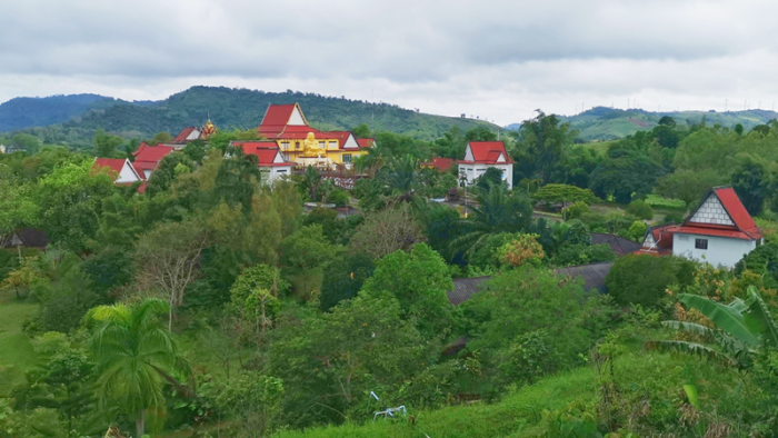 Participate in making merit - pouring roads - Wat Khao Kho Phatthanaram